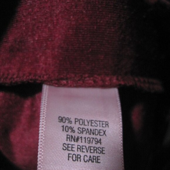 Apt. 9 Red & Black Velvet V-Neck Long Sleeve Mini Dress Women's Size Medium - Picture 7 of 8